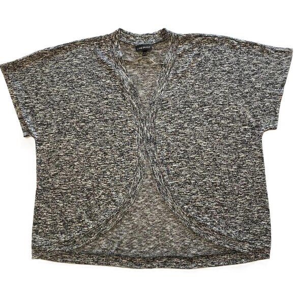 Lane Bryant Women's Black and White Dolman Open Front Cardigan - Picture 3 of 12